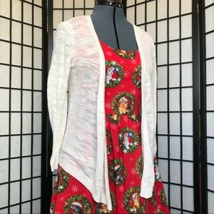 Merona Draped White Eyelet Cardigan sz S